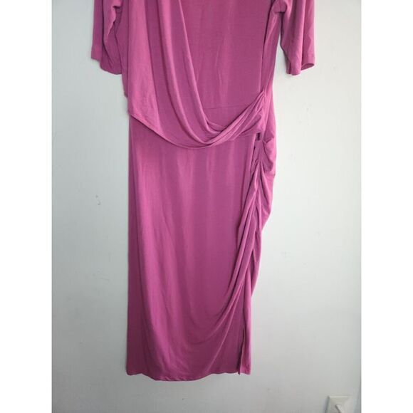 Betabrand Lavender Purple Draped Jersey Knit Rouched Detail Midi Dress size 2XL - Picture 3 of 9
